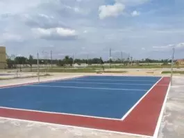 Sân bóng chuyền tại trường THPT An Ninh – Long An