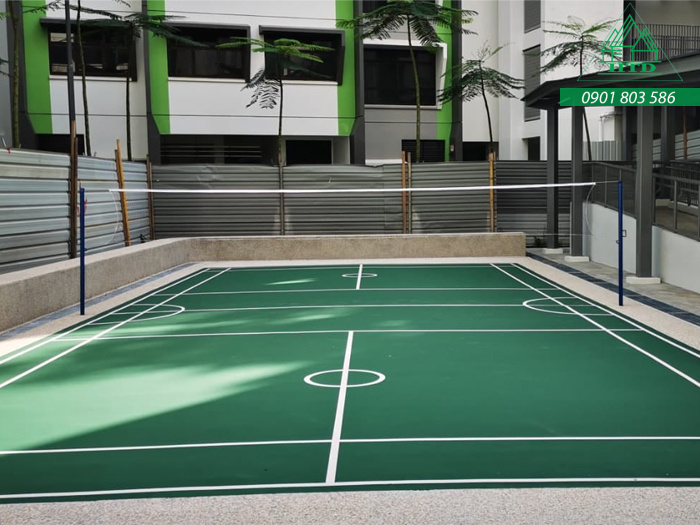 lam san cau long làm sân cầu lông